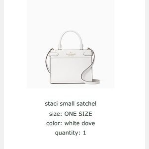 Kate Spade Crossbody bag white staci small satchel